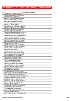 visita conyugal 10h30 a 12h00 22 de octubre 2014