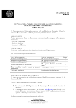 CONVOCATORIA PARA LA SELECCI&Oacute;N DE ALUMNOS
