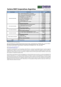 Cartera MAF Corporativos Argentina - Fondos Comunes de Inversi&oacute;n
