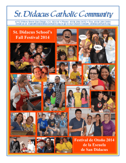 Dont forget about our St. Didacus Parish Feast Day Celebration and