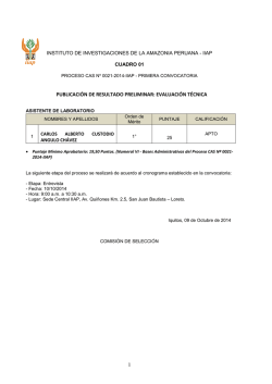 publicaci&oacute;n de resultados de evaluaci&oacute;n t&eacute;cnica - Instituto de