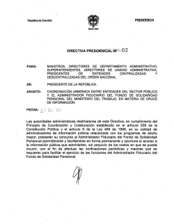 DIRECTIVA PRESIDEN&eacute;j&Aacute;U.~ L 03. - Presidencia de la Rep&uacute;blica