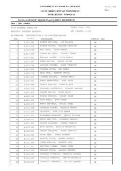 por orden decreciente de puntajes - Universidad Nacional de
