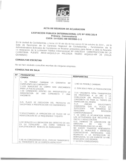 LICITACI&Oacute;N PUBLICA INTERNACIONAL LPI N&deg; 038/2014 Primera