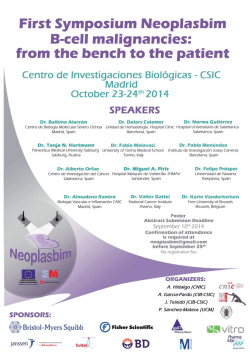 FIRST SYMPOSIUM NEOPLASBIM B-CELL MALIGNANCIES