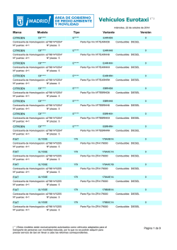 Relaci&oacute;n veh&iacute;culos autorizados Eurotaxi