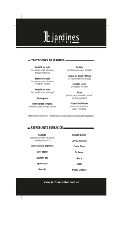 www.jardineshotel.com.ar TENTACIONES DE JARDINES
