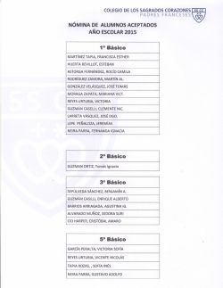 nomina alumnos aceptados 2015 - Colegio de los Sagrados
