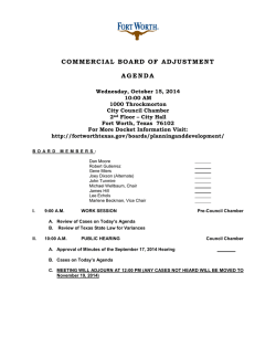 Board of Adjustment Commercial Hearing - City of Fort Worth