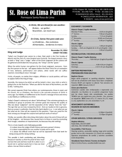 Bulletin - Saint Rose of Lima Parish