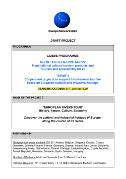 127-G-ENT-PPA-14-7722 Transnational cultural tourism products