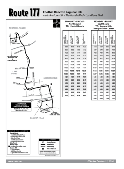 Route 177 Foothill Ranch to Laguna Hills via Lake Forest Dr