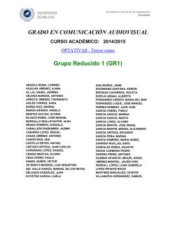 GRADO EN COMUNICACI&Oacute;N AUDIOVISUAL Grupo Reducido 1