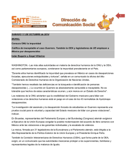 1 SABADO 11 DE OCTUBRE de 2014 MURAL Censura ONU la