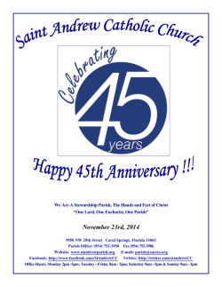 One Lord, One Eucharist, One Parish? - St. Andrew Catholic Church