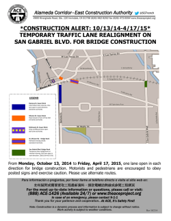 Temporary traffic lane realignment on San Gabriel Blvd. for bridge