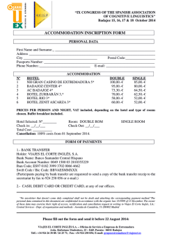 ACCOMMODATION INSCRIPTION FORM 1