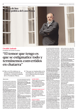 &ldquo;El temor que tengo es que se estigmatice todo y - Papel Digital