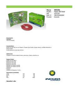 Ficha T&eacute;cnica Equipo Master 880 Retail - Indura