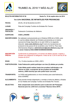 (Boletin N&ordm; 20 Copa Nacional de Infantiles 2014 - Actualizado)