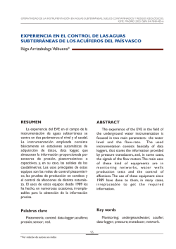 Experiencia en el control de las aguas subterr&aacute;neas de los