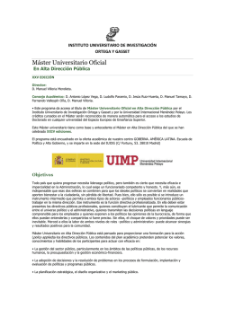 M&aacute;ster Universitario Oficial en Alta Direcci&oacute;n P&uacute;blica - Instituto