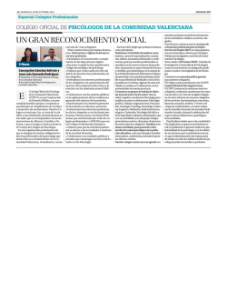 El COPCV recibe reconocimiento en un especial de Colegios