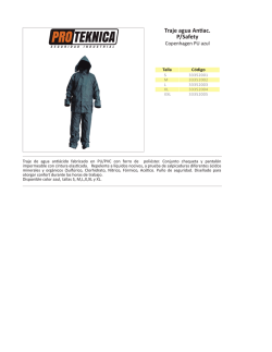 Traje de agua Anti acido Pacific Safety, PU azul, Copenhagen