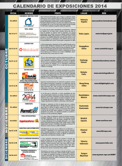 CALENDARIO DE EXPOSICIONES 2014