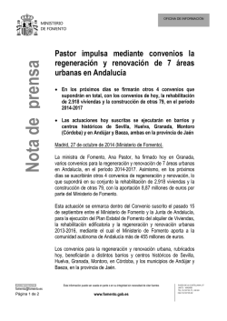 Nota de prensa - Ministerio de Fomento