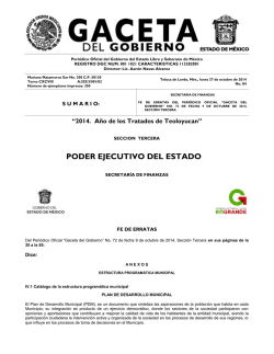 Peri&oacute;dico Oficial del Gobierno del Estado Libre y Soberano de M&eacute;xico