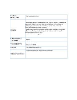 CARGO OFRECIDO PERFIL . CIUDAD DE LA VACANTE - UNITEC