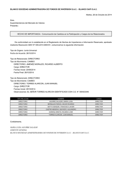 BLANCO SAFI SAC Martes, 28 de Octubre de 2014 Sres - SMV