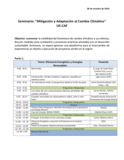 Seminario: Mitigaci&oacute;n y Adaptaci&oacute;n al Cambio Clim&aacute;tico UE-CAF