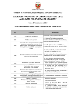 audiencia: &ldquo;problemas en la pesca industrial de la anchoveta y