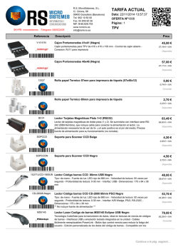 TARIFA ACTUAL - RS MicroSistemes, SL