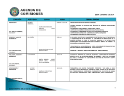 15 de octubre de 2014 comisi&oacute;n actividad lugar hora tema a tratar