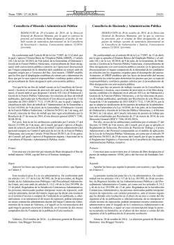 RESOLUCI&Oacute; de 20 doctubre de 2014, de la Direcci&oacute; General de