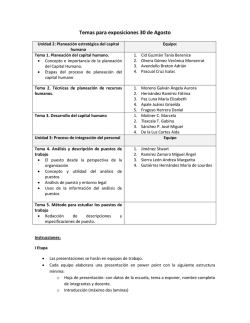 Temas para exposiciones 30 de Agosto