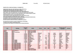 PORT SITUATION/GENERAL COMMENTS - ISB International