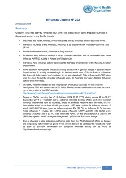 Influenza Update N&deg; 222 - World Health Organization