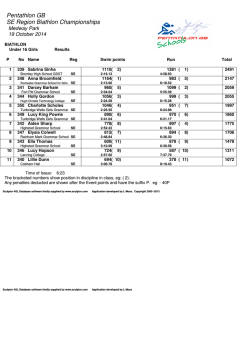 Final Results - Pentathlon GB