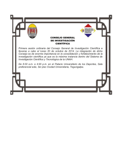 Primera sesi&oacute;n ordinaria del Consejo General de Investigaci&oacute;n