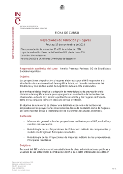 Proyecciones de Poblaci&oacute;n y Hogares - Instituto Nacional de