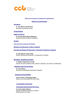 Pleno del Consejo de Cooperaci&oacute;n bibliotecaria - Ministerio de