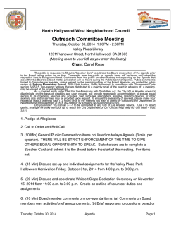 North Hollywood West NC_Out Reach Cmmtt Agenda 103014 100 PM