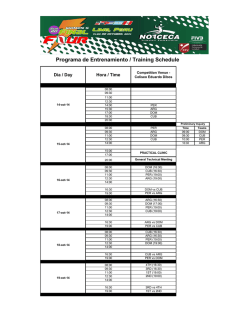 Programa de Entrenamiento / Training Schedule - Norceca