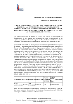 Servicio Nacional de Aduana del Ecuador www.aduana.gob.ec