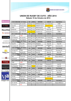 UNION DE RUGBY DE CUYO - A&Ntilde;O 2014 - Uni&oacute;n de Rugby de Cuyo