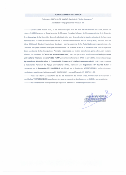 ACTA DE CIERREDE INSCRIPCi&Oacute;N Ordenanza 033/2010-CS
